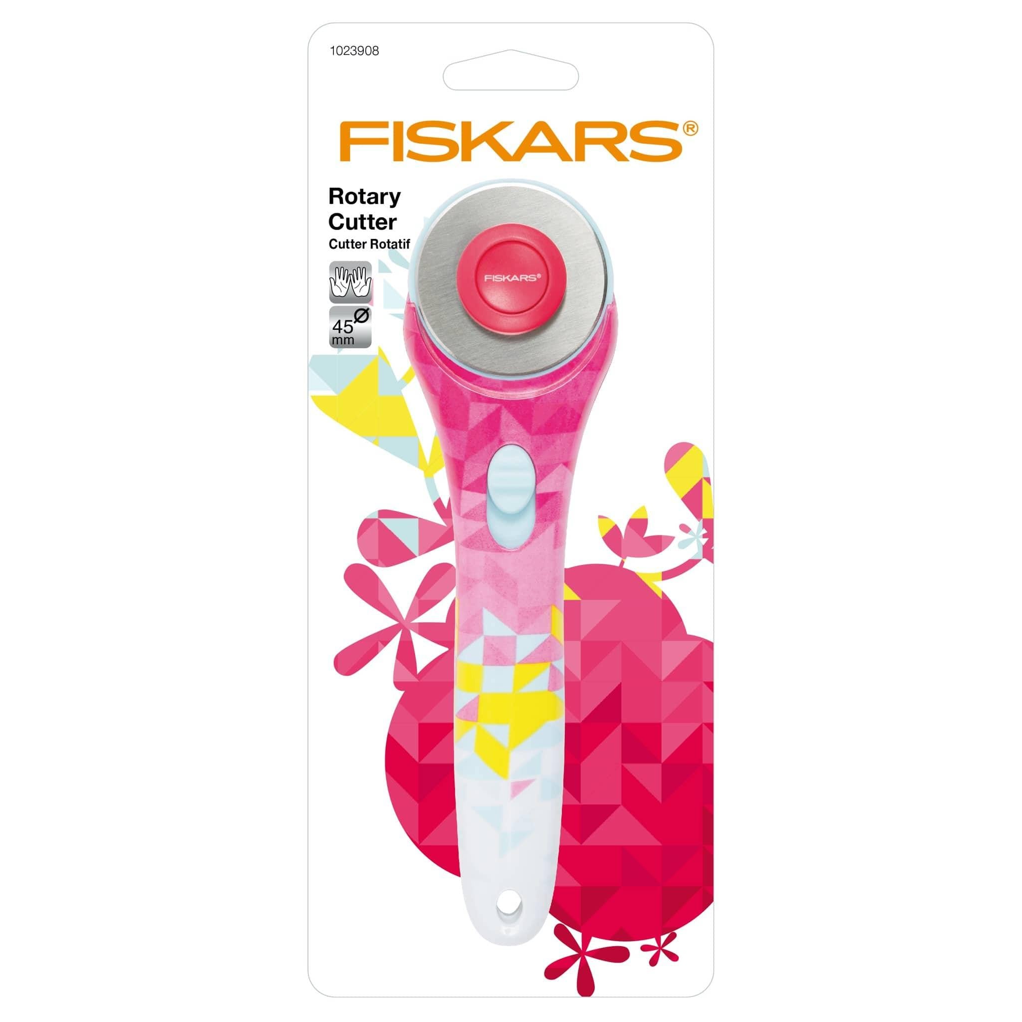 Fiskars 'Geometric' Fashion Stick Rotary Cutter (45mm) - Woolshop.co.uk