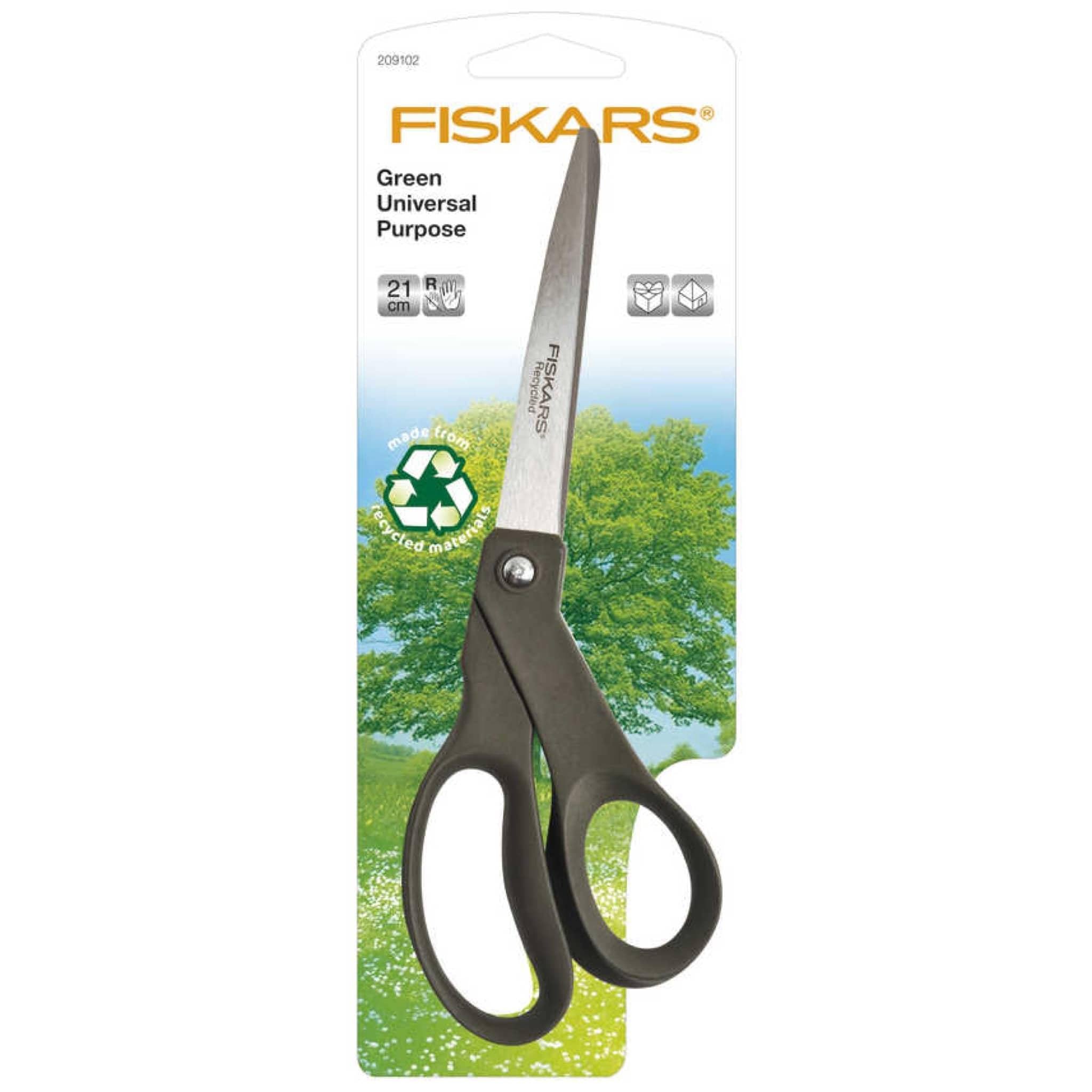 Fiskars Recycled Universal Purpose Scissors (21cm) - Woolshop.co.uk