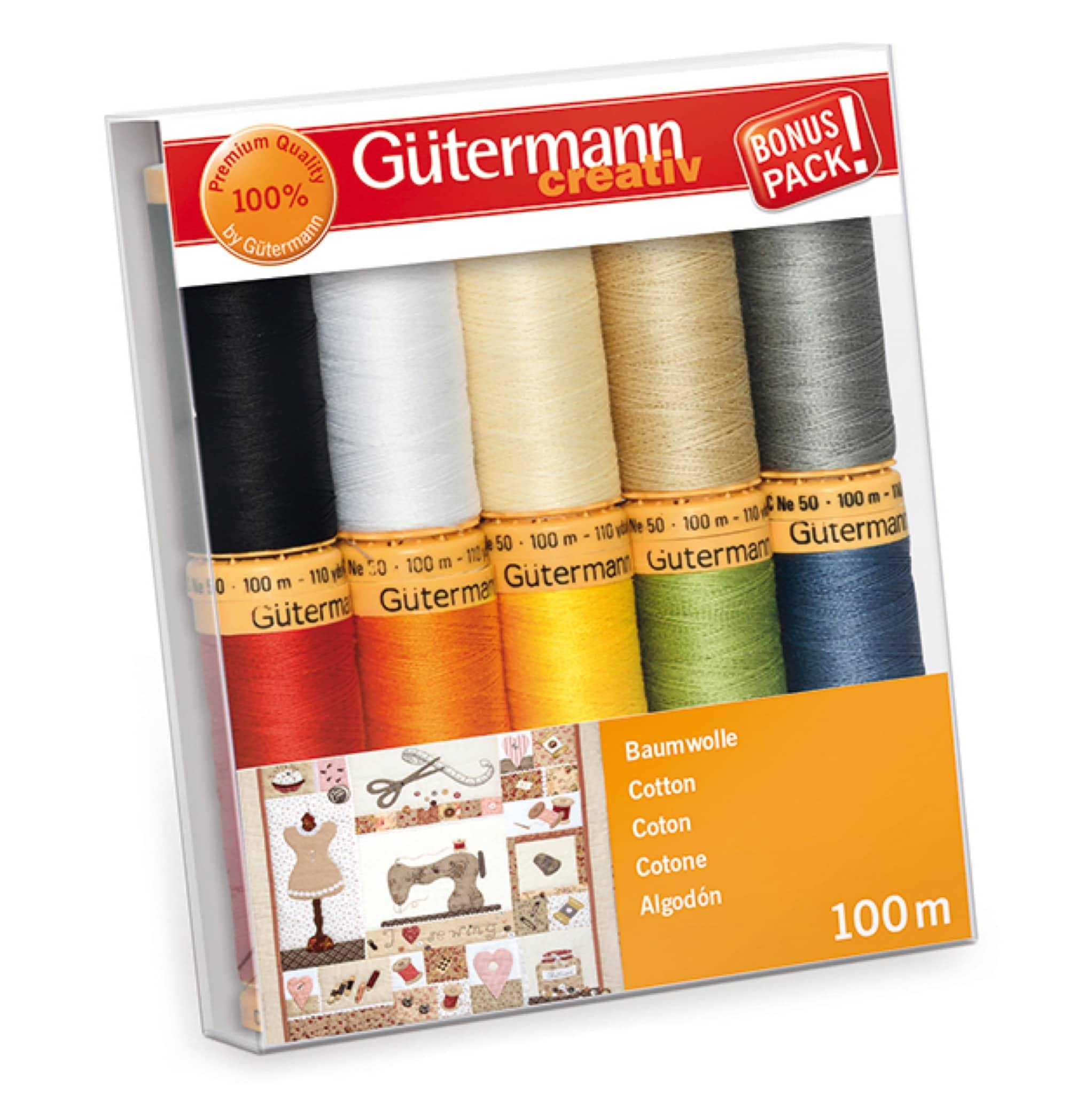 Gutermann Natural Cotton C No 50 (Pack of 10 x 100m) Colour Assortment 1