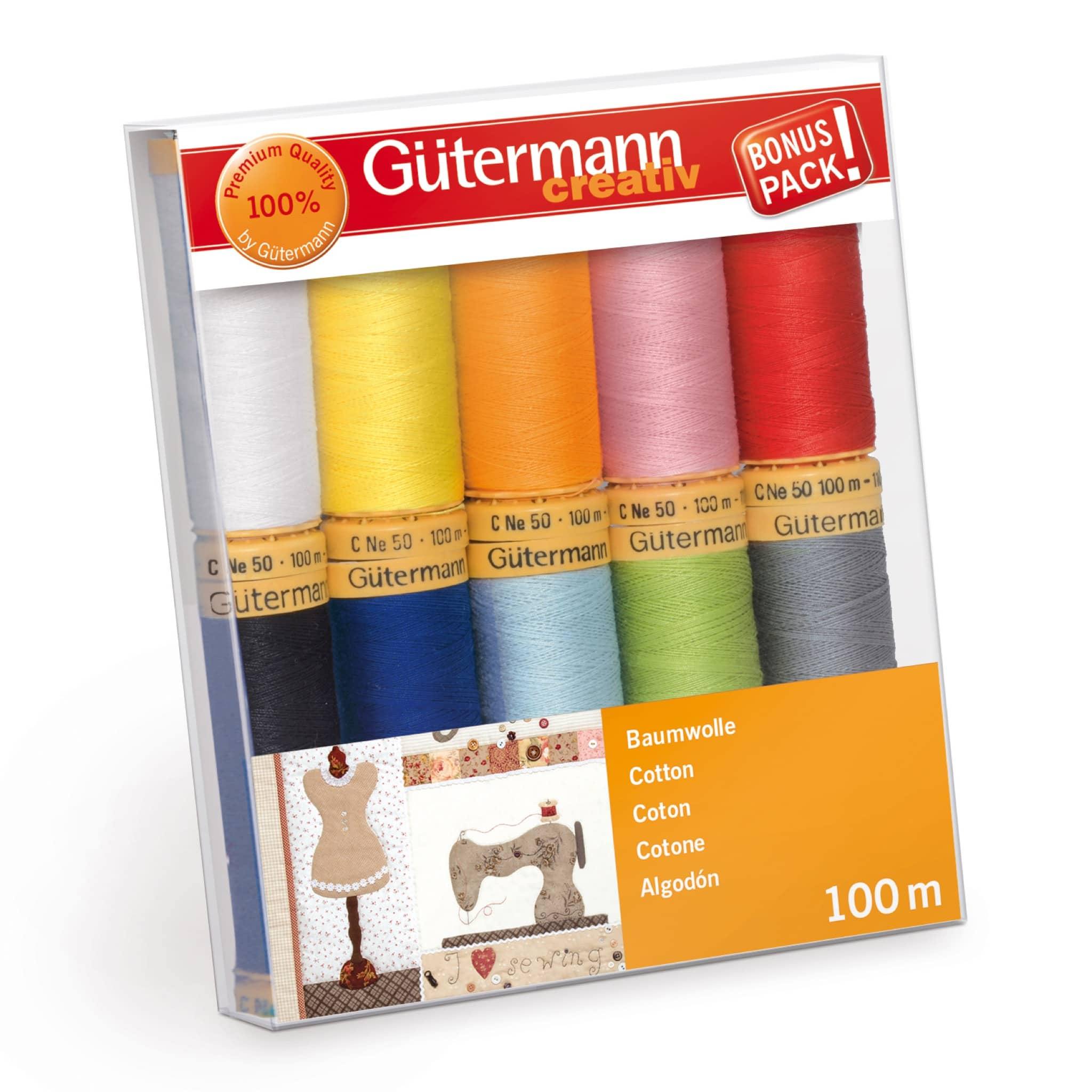 Gutermann Natural Cotton C No 50 (Pack of 10 x 100m) Colour Assortment 1 - Woolshop.co.uk