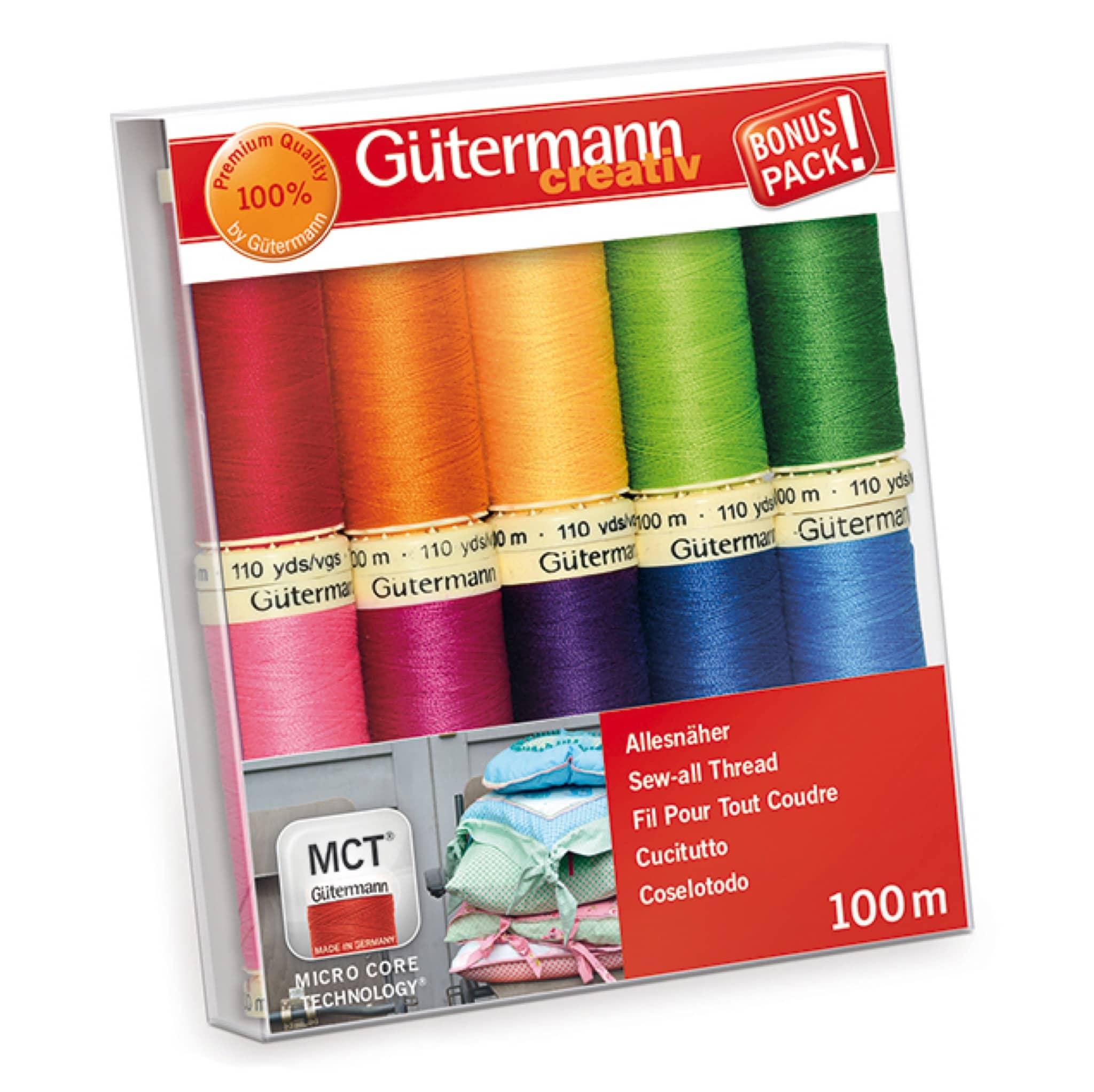 Gutermann Sew-All 100m (Pack of 10) Basic Shades - Woolshop.co.uk