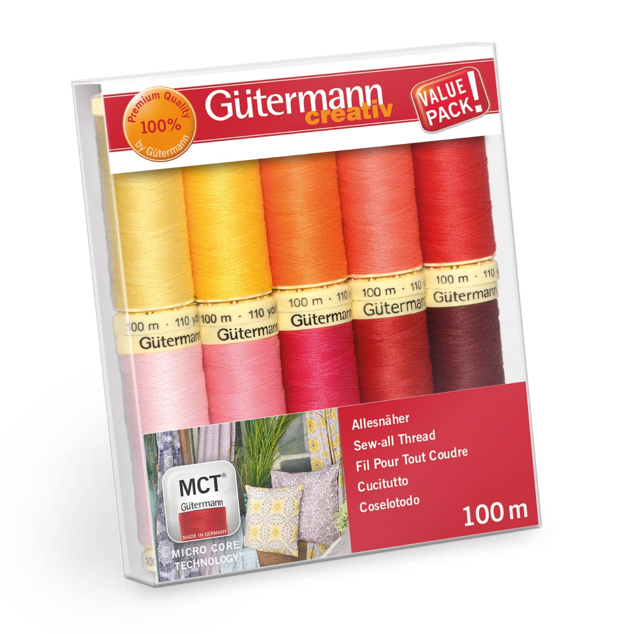 Gutermann Sew-All 100m (Pack of 10) Basic Shades - Woolshop.co.uk