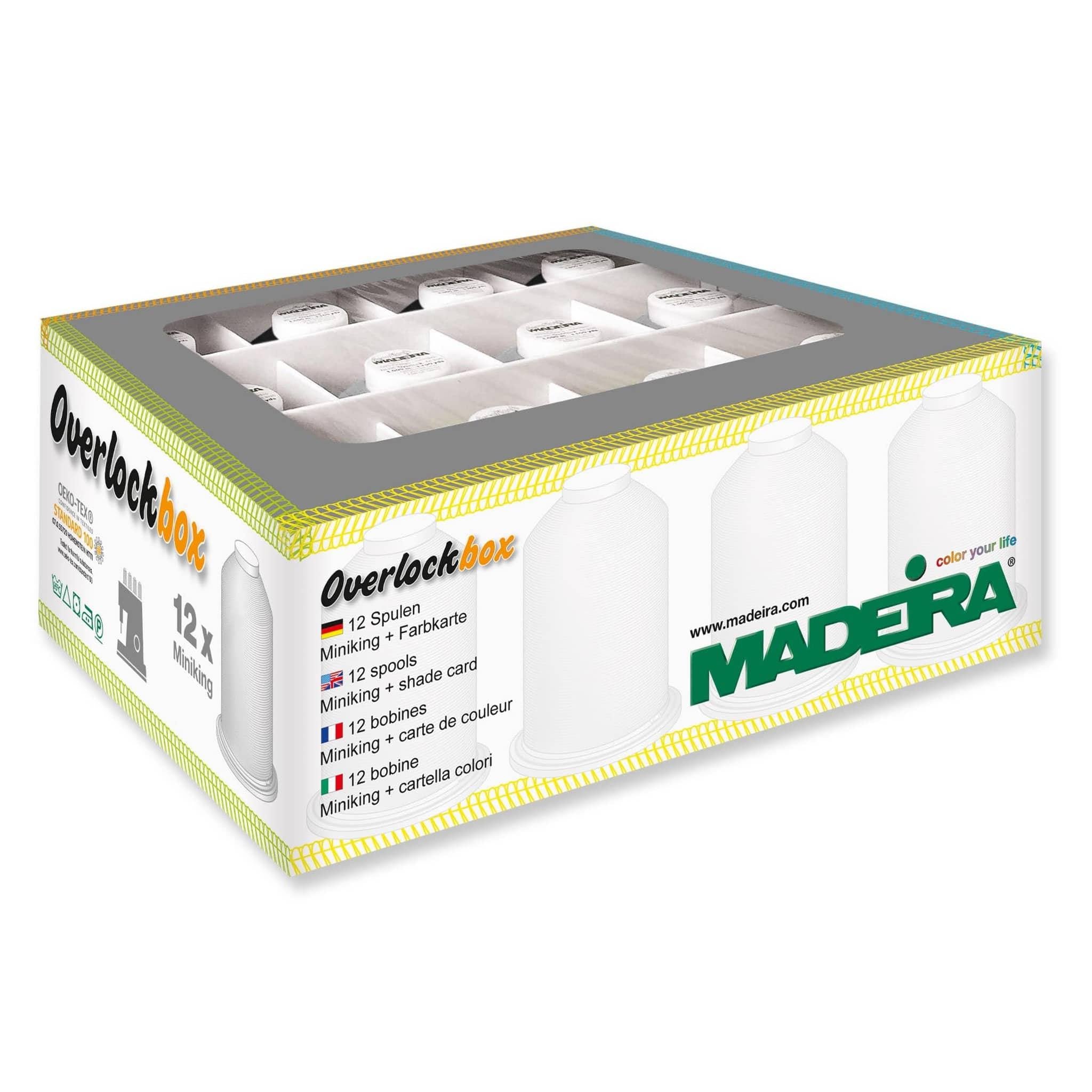 Madeira Box Aerolock and Aeroflock: Overlock Thread: 3+1: Black & White