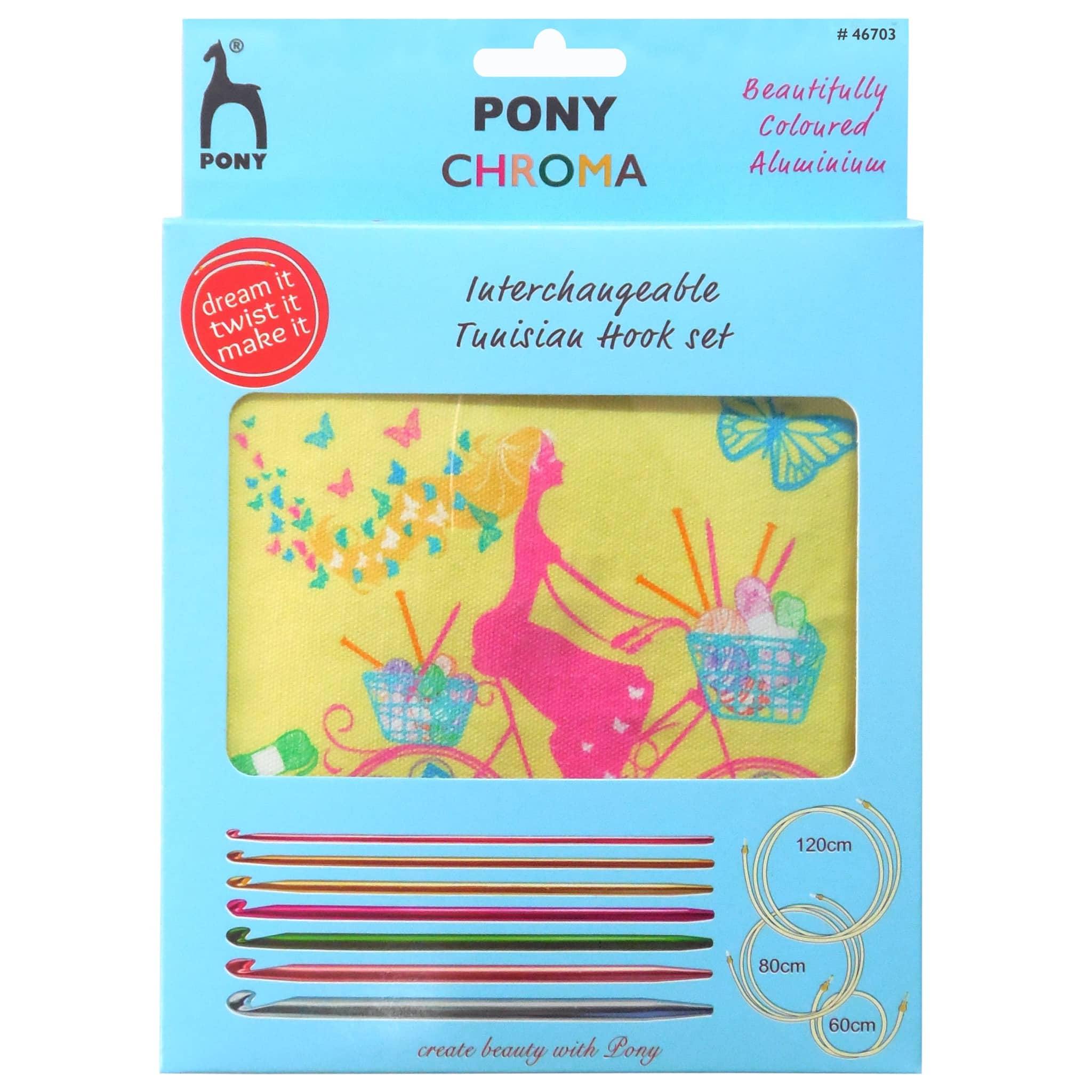 Pony Chroma Crochet Hook Set: Yellow Cycle Design
