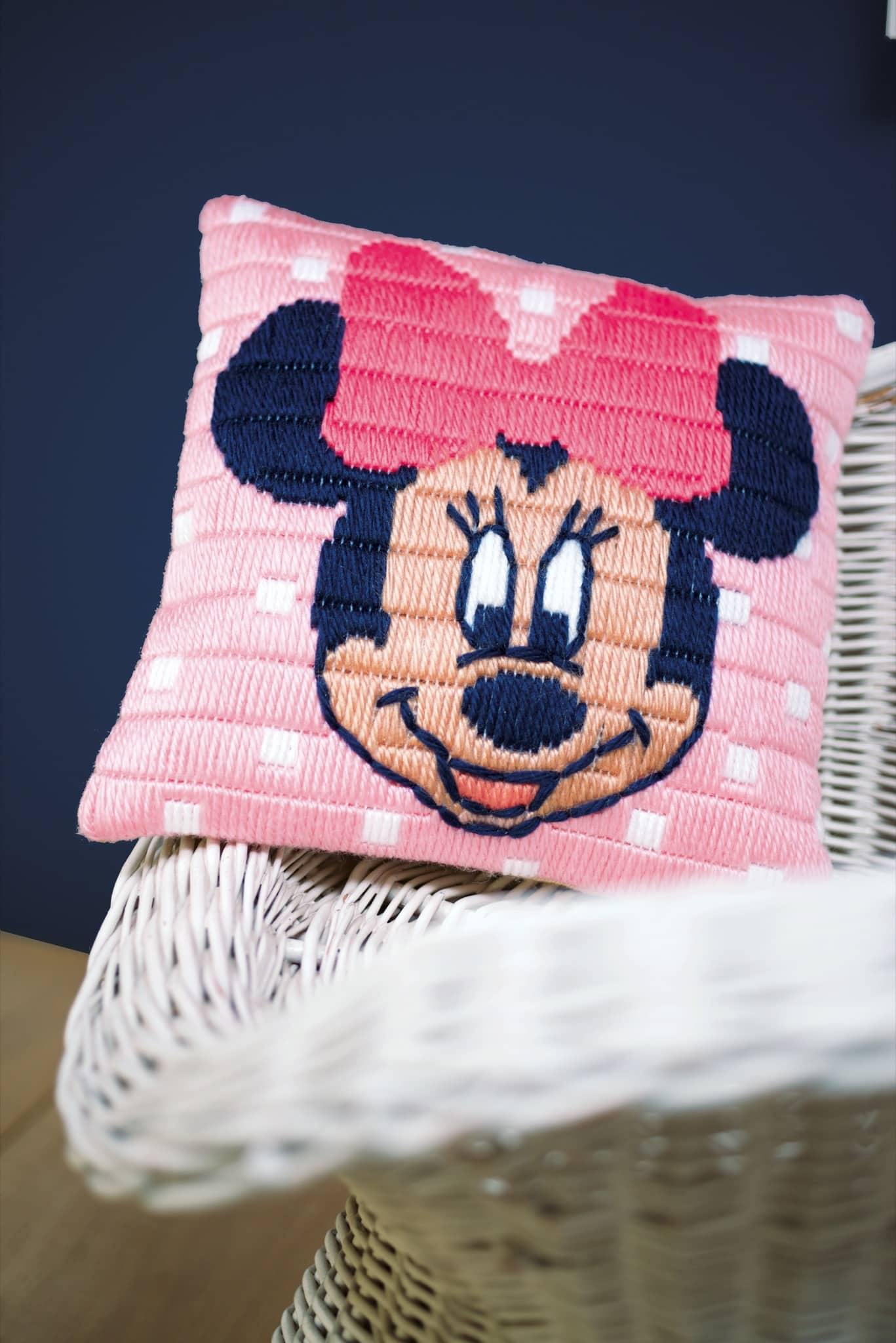 Vervaco Disney Minnie Mouse Cushion Long Stitch Kit - Woolshop.co.uk